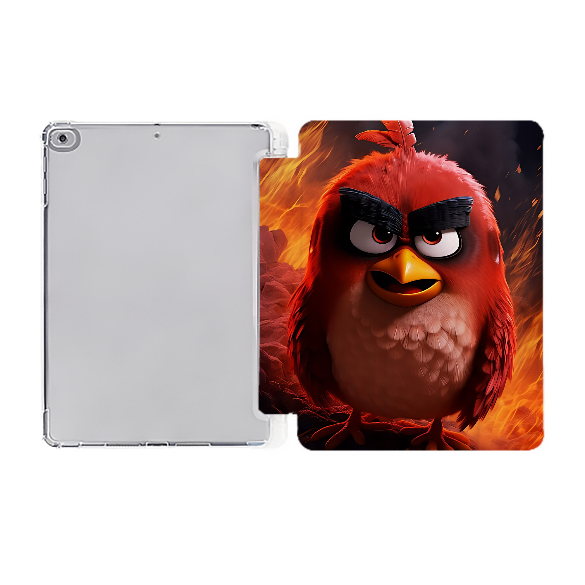 （画像用） Angry Birds アングリーバード IPad ケース ペン収納付き 三つ折りスタンド PUレザー×シリコン 対応機種9.5/10.5/10.9インチ